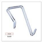 Single Sided Partition Garment Hook, Steel, 0.5 x 3.13 x 4.75, Over-the-Door/Over-the-Panel Mount, Silver, 2/Pack