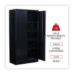 Standard Assembled Storage Cabinet, 36w x 18d x 72h, Black