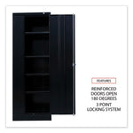 Standard Assembled Storage Cabinet, 36w x 18d x 72h, Black