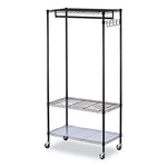 Wire Shelving Garment Rack, 30 Garments, 36w x 18d x 75h, Black