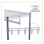 Wire Shelving Garment Rack, 30 Garments, 36w x 18d x 75h, Silver