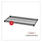 Industrial Wire Shelving Extra Wire Shelves, 36w x 18d, Black, 2 Shelves/Carton