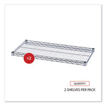 Industrial Wire Shelving Extra Wire Shelves, 36w x 18d, Silver, 2 Shelves/Carton