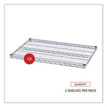 Industrial Wire Shelving Extra Wire Shelves, 36w x 24d, Silver, 2 Shelves/Carton