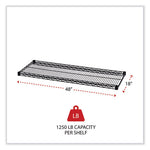 Industrial Wire Shelving Extra Wire Shelves, 48w x 18d, Black, 2 Shelves/Carton