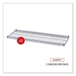 Industrial Wire Shelving Extra Wire Shelves, 48w x 18d, Silver, 2 Shelves/Carton