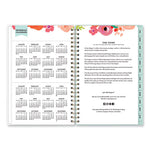 Day Designer “Secret Garden Mint” Academic Weekly/Monthly Twin-Wire Notes Planner, 8 x 5, 12-Month (July to June): 2022-2023