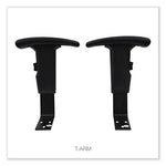 Optional Height-Adjustable T-Arms for Alera Essentia and Interval Series Chairs, Black, 2/Set