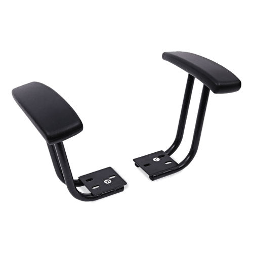 Optional Fixed Height T-Arms for Alera Essentia and Interval Series Chairs, Black, 2/Set