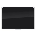 Black Glass Dry Erase Board, 70 x 47, Black Surface