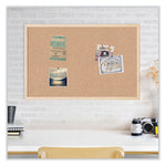 Cork Bulletin Board, 35 x 23, Tan Surface, Birch Wood Frame