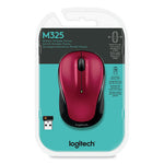 M325 Wireless Mouse, 2.4 GHz Frequency/30 ft Wireless Range, Left/Right Hand Use, Red