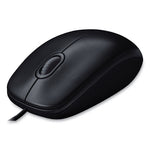 M100 Corded Optical Mouse, USB 2.0, Left/Right Hand Use, Black