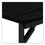 Wood Folding Table, Rectangular, 48w x 23.88d x 29h, Black