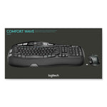 MK550 Wireless Wave Keyboard + Mouse Combo, 2.4 GHz Frequency/30 ft Wireless Range, Black