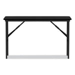 Wood Folding Table, Rectangular, 48w x 23.88d x 29h, Black