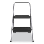 2-Step Folding Steel Step Stool, 200 lb Capacity, 28.13" Working Height, Cool Gray