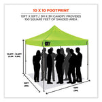 Shax 6051 Heavy-Duty Pop-Up Tent Kit, Single Skin, 10 ft x 10 ft, Polyester/Steel, Lime, Ships in 1-3 Business Days