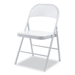 Armless Steel Folding Chair, Supports Up to 275 lb, Gray Seat, Gray Back, Gray Base, 4/Carton