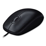 B100 Optical USB Mouse, USB 2.0, Left/Right Hand Use, Black