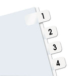 Legal Index Tabs, Preprinted Numeric: 1 to 10, 1/12-Cut, White, 0.44" Wide, 104/Pack