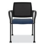 Ignition Series Guest Chair with Arms, 25" x 21.75" x 33.5", Navy Seat, Black Back, Black Base
