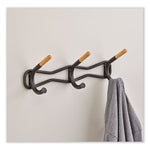 Family Coat Wall Rack, 3 Hook, 18.5w x 6.25d x 7.25h, Cream