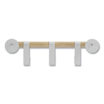 Resi Coat Wall Rack, 3 Hook, 19.75w x 4.25d x 6h, White