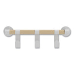 Resi Coat Wall Rack, 3 Hook, 19.75w x 4.25d x 6h, White