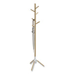 Resi Standing Coat Tree, 6 Hook, 17.25w x 17.25d x 69.5h, White