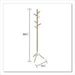 Resi Standing Coat Tree, 6 Hook, 17.25w x 17.25d x 69.5h, White