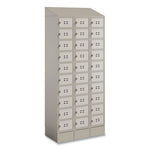Triple Continuous Metal Locker Base Addition, 35w x 16d x 5.75h, Tan