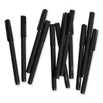 Catalina Soft Touch Porous Point Pen, Stick, Fine 0.7 mm, Black Ink, Black Barrel, Dozen