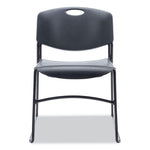 Alera Resin Stacking Chair, Supports Up to 275 lb, 18.50" Seat Height, Black Seat, Black Back, Black Base, 4/Carton