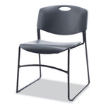 Alera Resin Stacking Chair, Supports Up to 275 lb, 18.50" Seat Height, Black Seat, Black Back, Black Base, 4/Carton