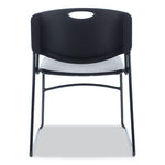 Alera Resin Stacking Chair, Supports Up to 275 lb, 18.50" Seat Height, Black Seat, Black Back, Black Base, 4/Carton