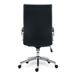 Alera Eddleston Leather Manager Chair, Supports Up to 275 lb, Black Seat/Back, Chrome Base