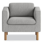 Parkwyn Series Club Chair, 33" x 26.75" x 29", Gray Seat, Gray Back, Oak Base