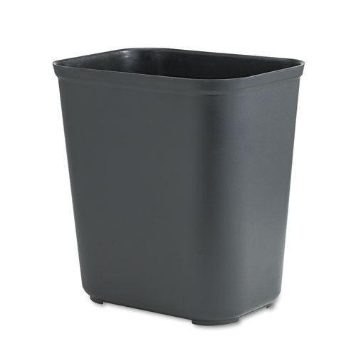 Fiberglass Wastebasket, 7 gal, Fiberglass, Black