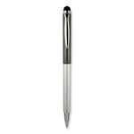 StylusPen Telescopic Ballpoint Pen/Stylus, Retractable, Medium 1 mm, Black Ink, Blue/Gray Barrel, 2/Pack