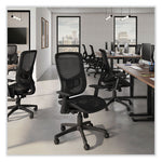 FlexFit Kroy Mesh Task Chair, Supports Up to 275 lbs, 18.9 to 22.76" Seat Height, Black Seat, Black Back, Black Base