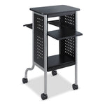 Scoot Presentation Cart, 50 lb Capacity, 4 Shelves, 21.5" x 30.25" x 40.5", Black