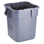 Square Brute Container, 28 gal, Polyethylene, Gray