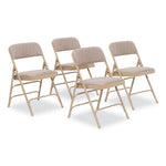 2300 Series Fabric Triple Brace Double Hinge Premium Folding Chair, Supports Up to 500 lb, Cafe Beige, 4/Carton