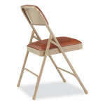 1200 Series Vinyl Dual-Hinge Folding Chair, Supports Up to 500 lb, Honey Brown Seat, Honey Brown Back, Beige Base, 4/Carton