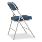 3200 Series Fabric Dual-Hinge Folding Chair, Supports Up to 300 lb, Regal Blue Seat, Regal Blue Back, Gray Base, 2/Carton