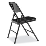 200 Series Premium All-Steel Double Hinge Folding Chair, Supports Up to 500 lb, 17.25" Seat Height, Black, 4/Carton