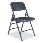 300 Series Deluxe All-Steel Triple Brace Folding Chair, Supports Up to 480 lb, 17.25" Seat Height, Blue, 4/Carton