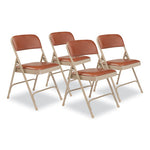 1200 Series Vinyl Dual-Hinge Folding Chair, Supports Up to 500 lb, Honey Brown Seat, Honey Brown Back, Beige Base, 4/Carton