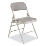 2300 Series Fabric Triple Brace Double Hinge Premium Folding Chair, Supports Up to 500 lb, Greystone, 4/Carton